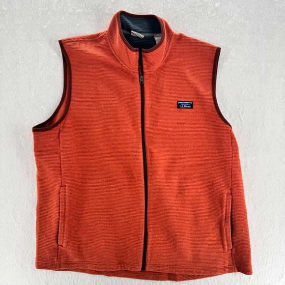 L.L. Bean Other - L.L. Bean - Fleece Vest Ribbed Full Zip 521644 - Orange - XXL - Mens